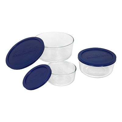 Pyrex Storage Plus 6-pc. Round Glass Covered Bowl Set