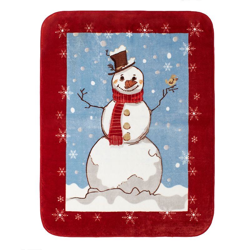 Hi Pile Luxury Oversize Snowman Throw, Red