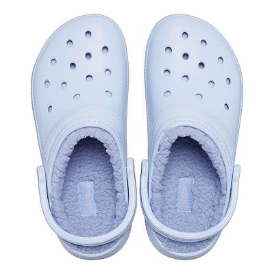 Light blue fur crocs best sale