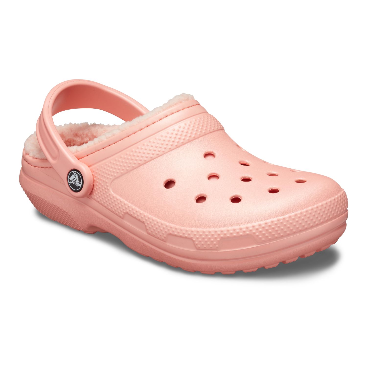 fuzz lined crocs pink