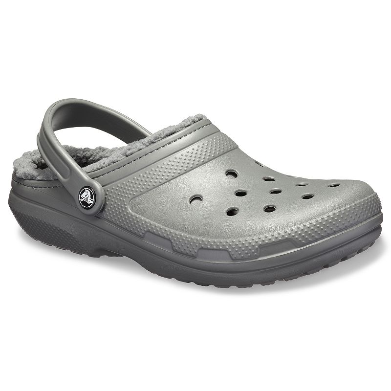 Crocs Classic Fuzz Lined Adult Clogs, Mens, Size: M6W8, Silver