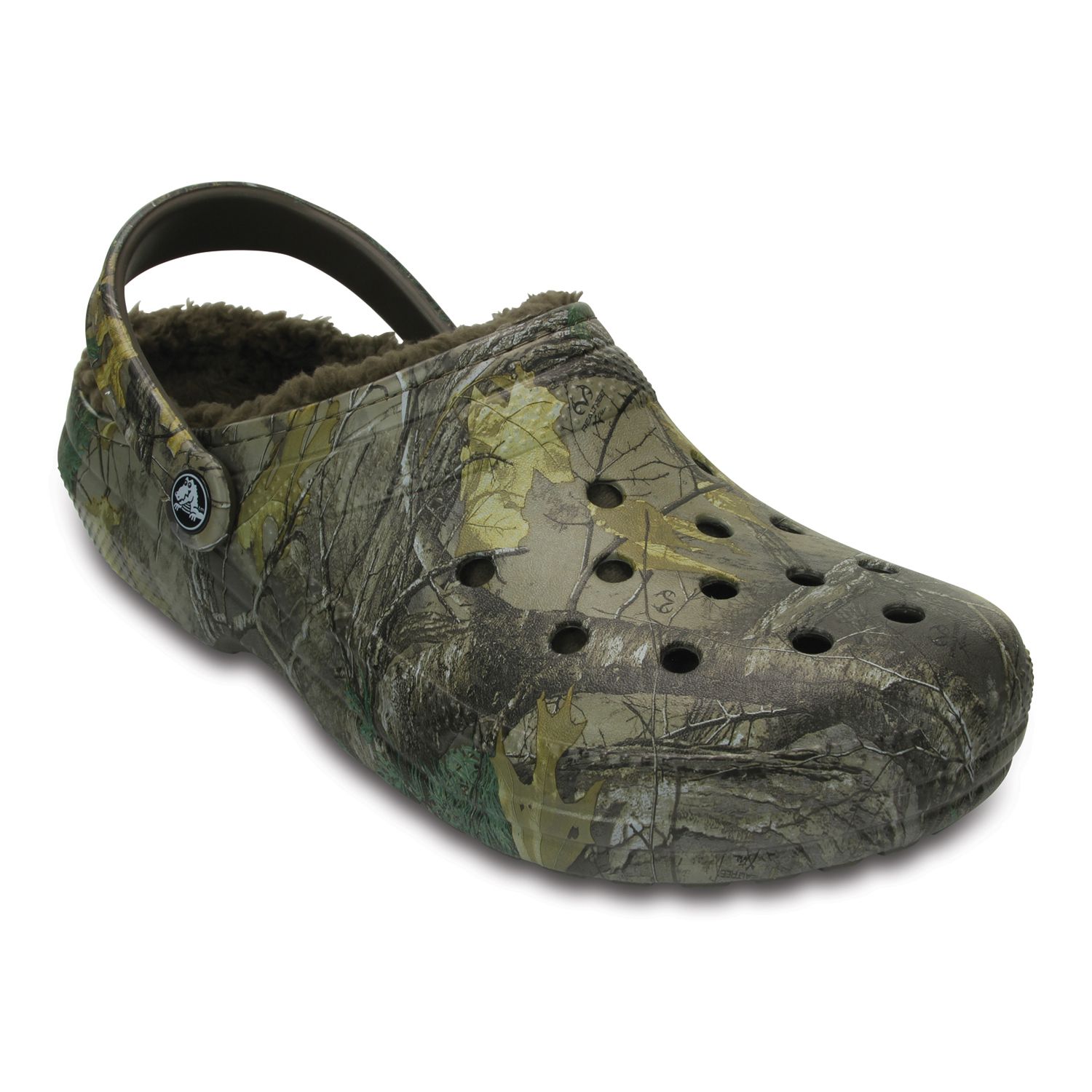 camo fur crocs