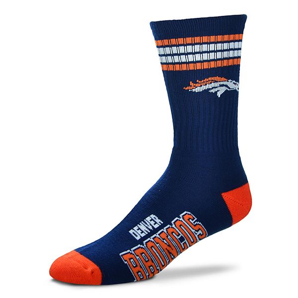 Men's For Bare Feet Denver Broncos Deuce Striped Crew Socks
