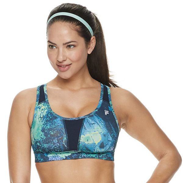 Power Medium Impact Sports Bra - Blue Arched Floral Print, Women's Sports  Bras