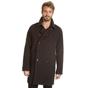 Big & Tall Excelled Double-Breasted Wool-Blend Military Peacoat