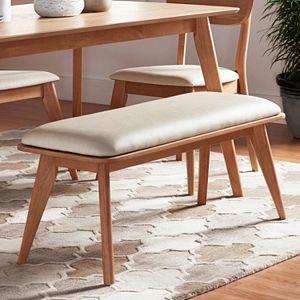 HomeVance Skagen Natural Finish Upholstered Bench