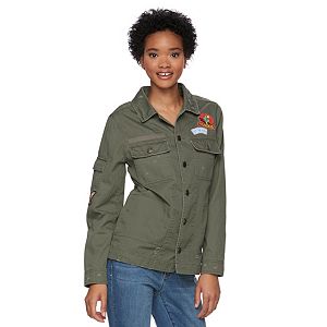 Juniors' Mudd® Patched Shirt Jacket
