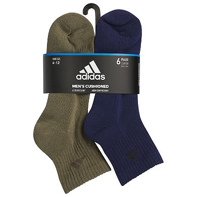 Men's adidas 6-pack Athletic Cushioned Quarter Socks