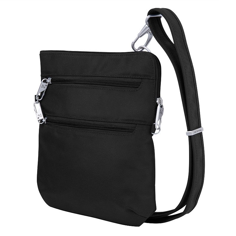 Travelon Anti-Theft Double Zip Classic Slim Crossbody Bag, Black