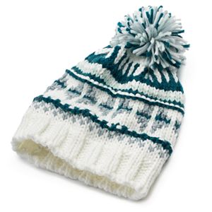 Women's Mudd® Fairisle Knit Pom-Pom Beanie