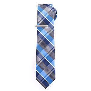 Men's Van Heusen Patterned Skinny Tie With Tie Bar