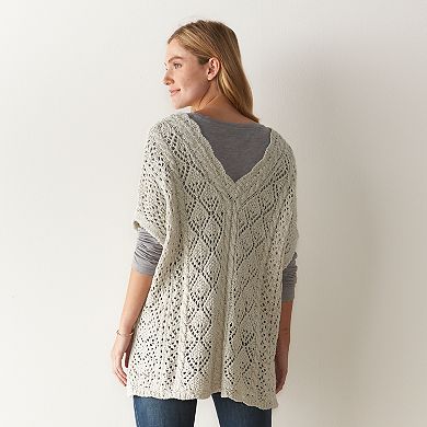 Women's Sonoma Goods For Life® Pointelle Poncho Sweater