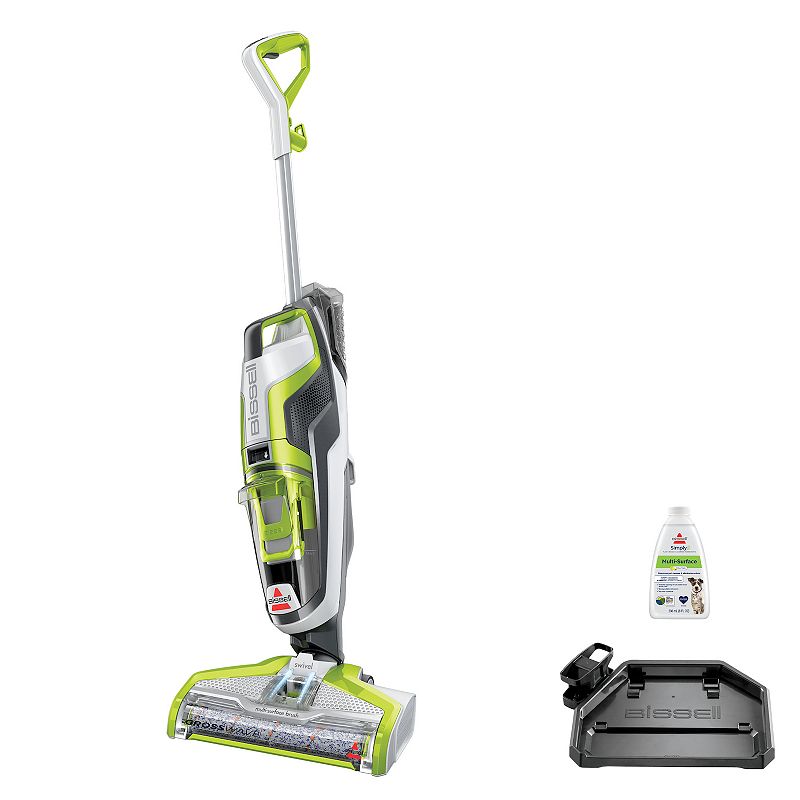 BISSELL - CrossWave All-in-One Multi-Surface Wet Dry Upright Vacuum - Molded White, Titanium and Cha Cha Lime Green