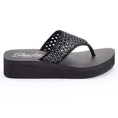 Skechers Vinyasa Women's Perforated Yoga Mat Wedge Flip-Flops