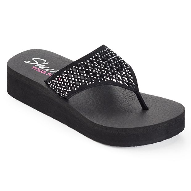 Skechers Vinyasa Women's Perforated Yoga Mat Wedge Flip-Flops