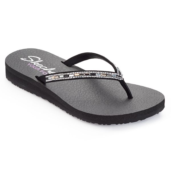 eximir microondas Viaje Skechers® Meditation Desert Women's Rhinestone Yoga Mat Wedge Flip-Flops