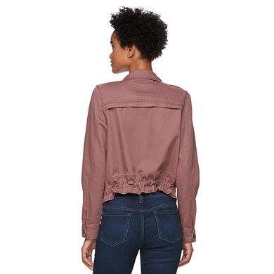 Juniors' Mudd® Zip Snap Utility Jacket