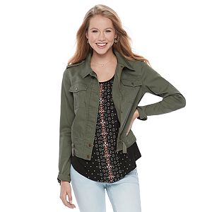 Juniors' Mudd® Zip Snap Utility Jacket