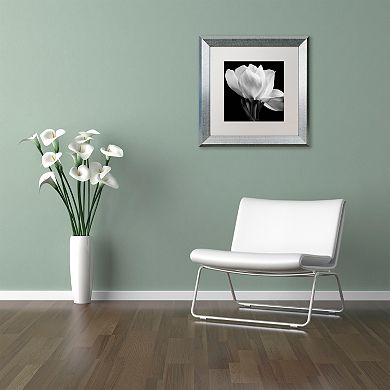Trademark Fine Art Gardenia Silver Finish Framed Wall Art