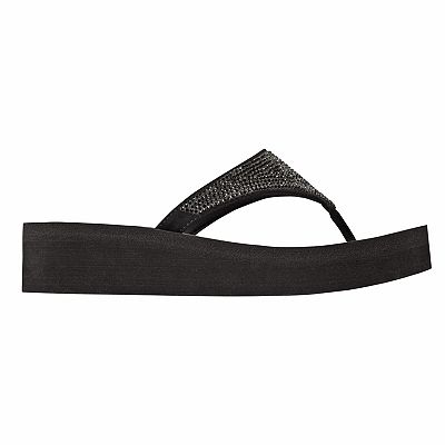 Skechers Vinyasa Women s Rhinestone Yoga Mat Wedge Flip Flops