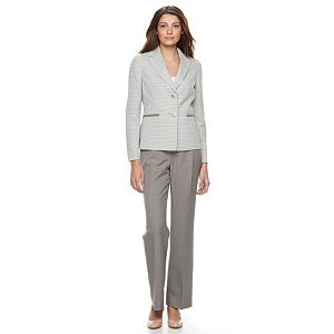 Le Suit Novelty Stripe 2 Button Jacket Pant Suit