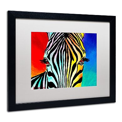 Trademark Fine Art Zebra Black Framed Wall Art
