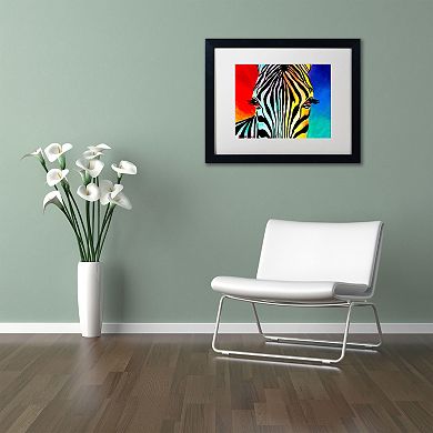 Trademark Fine Art Zebra Black Framed Wall Art