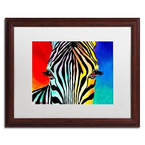 Trademark Fine Art Zebra Framed Wall Art