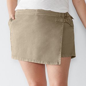 Plus Size SONOMA Goods for Life™ Faux-Wrap Twill Shorts