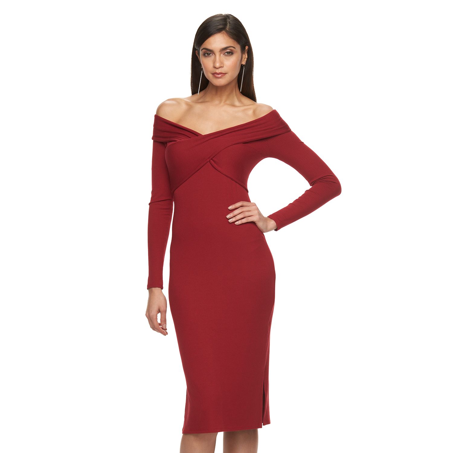 off the shoulder sheath dress