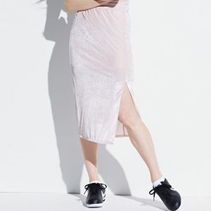 k/lab Ribbed Velvet Bodycon Pencil Skirt