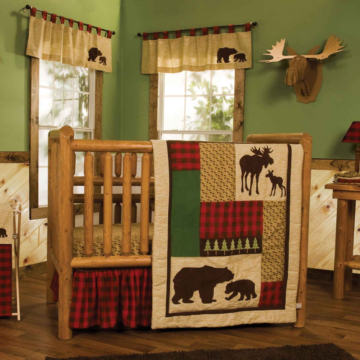 moose baby crib bedding