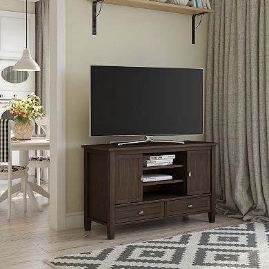 Simpli Home Warm Shaker Rustic TV Media Stand