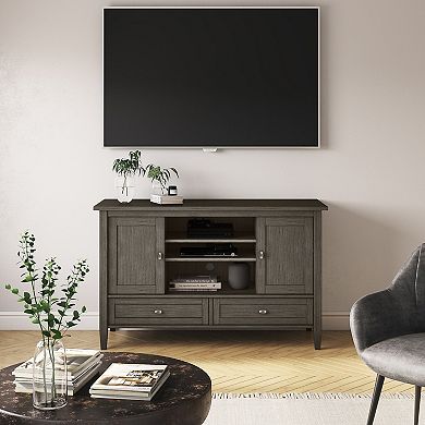 Simpli Home Warm Shaker Rustic TV Media Stand