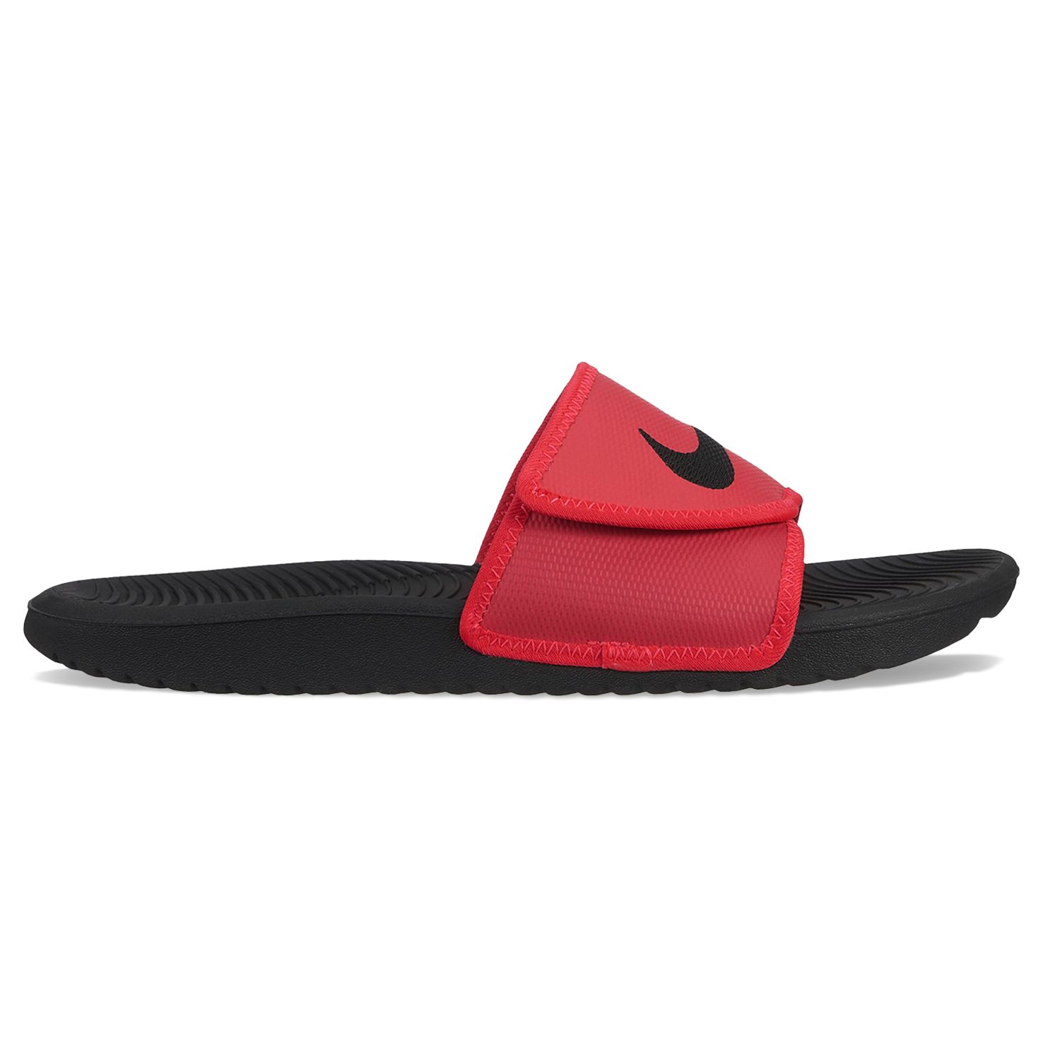 all red nike slides