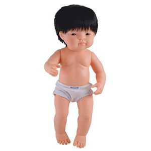 Miniland Educational Black Hair Brown Eyed Boy Baby Doll