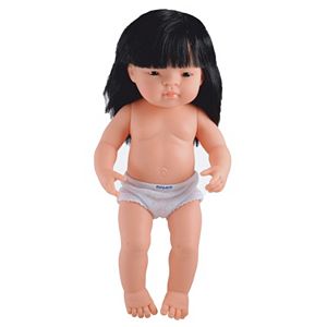Miniland Educational Black Hair Brown Eyed Girl Baby Doll
