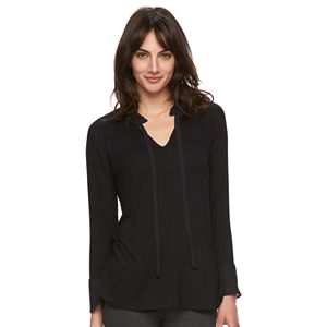 Women's ELLE™ Tie-Neck Ruffle Top