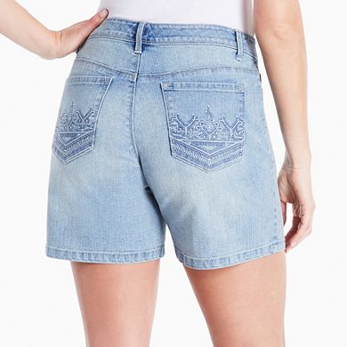 Women's Gloria Vanderbilt Majesty Embroidered Jean Shorts 