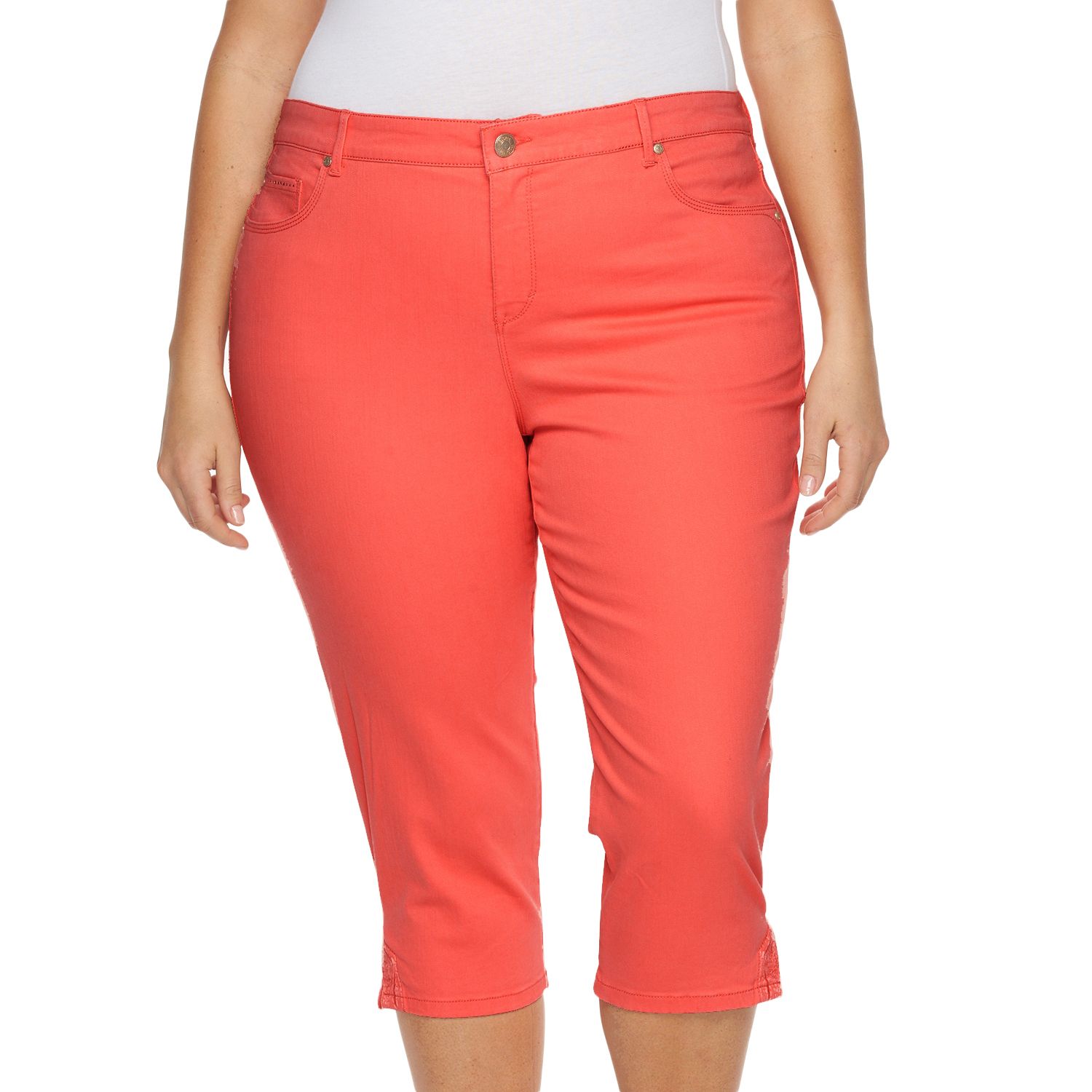 plus size red capris