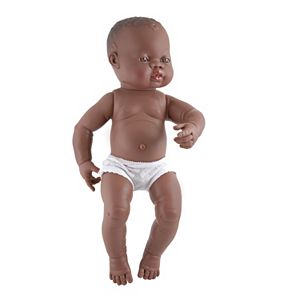 Miniland Newborn Curly Hair Brown-Eyed Baby Girl Doll