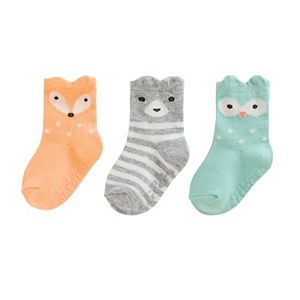 Girls 4-8 Carter's 3-pk. Animal Crew socks