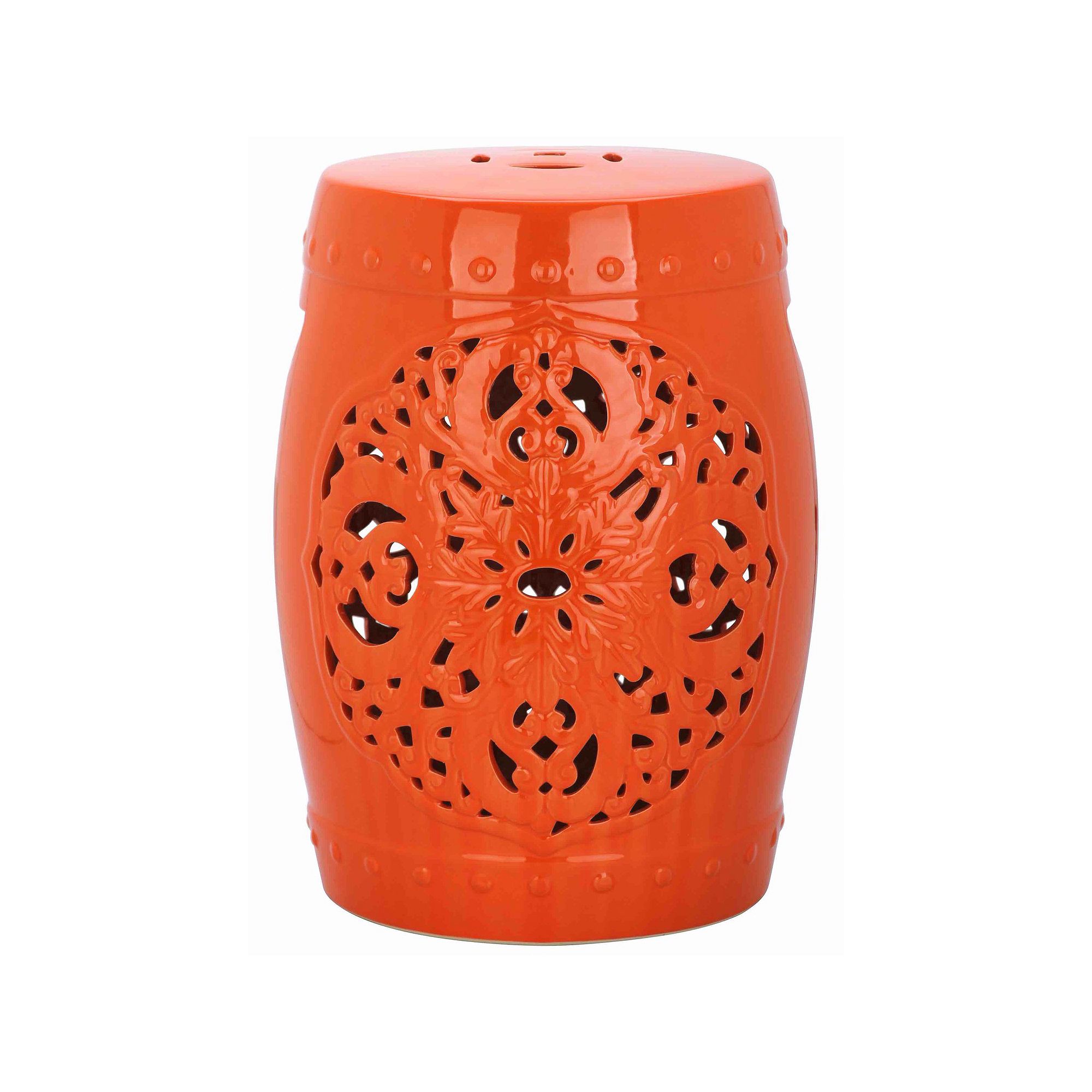 Safavieh Flora Garden Stool, Orange
