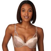 Maidenform Love The Lift Push Up & In Lace Plunge Underwire Bra Dm9900 In  White With Rosegold