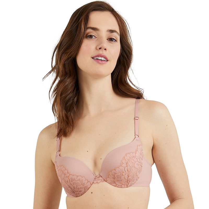 Maidenform® Love the Lift® Push Up & In Underwire Bra DM9900, Women's, Size: 34 B, Sheer Pale Pink W Rose
