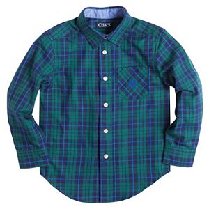 Boys 4-7 Chaps Long Sleeve Woven Plaid Button-Down Shirt