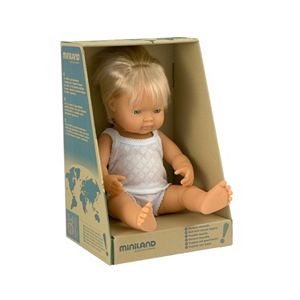 Miniland Blonde Blue-Eyed Baby Boy Doll