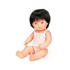 Miniland Dark Haired Brown-Eyed Baby Boy Doll