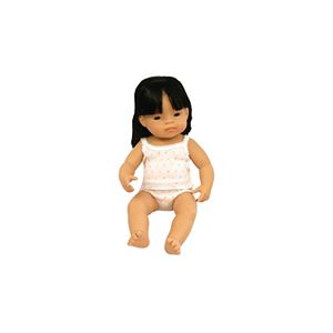 Miniland Dark Haired Brown-Eyed Baby Girl Doll