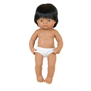 Miniland Educational 15-in. Straight Brown Hair & Brown-Eyed Boy Doll
